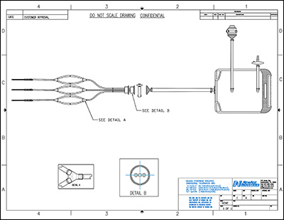 drawing of sterile filling assembly with bag