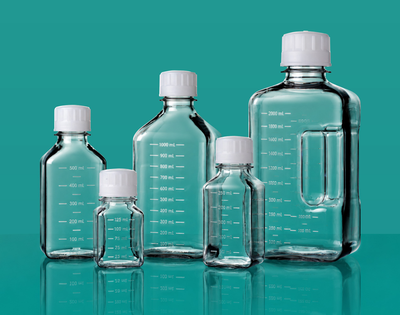 PETG Square Media Bottles