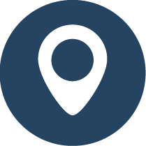 Location Icon - white location pin on a dark blue circle
